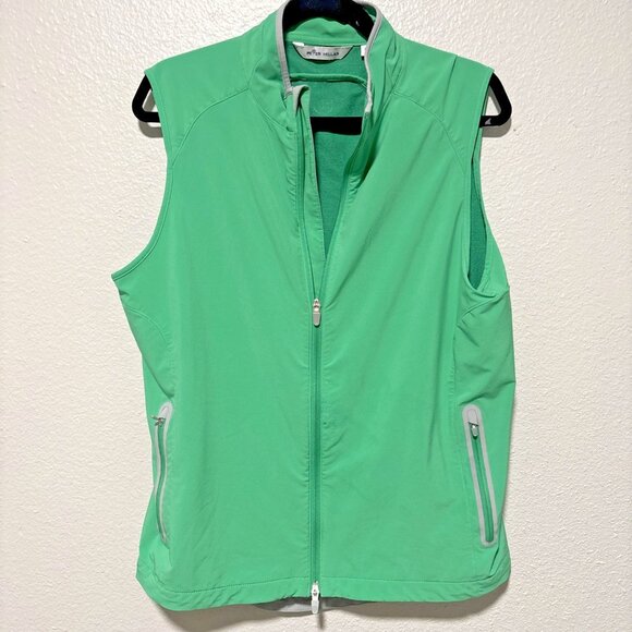 Peter Millar Green Sleeveless Vest Women's Medium Summer Golf Top Full Front Zip - Picture 1 of 9